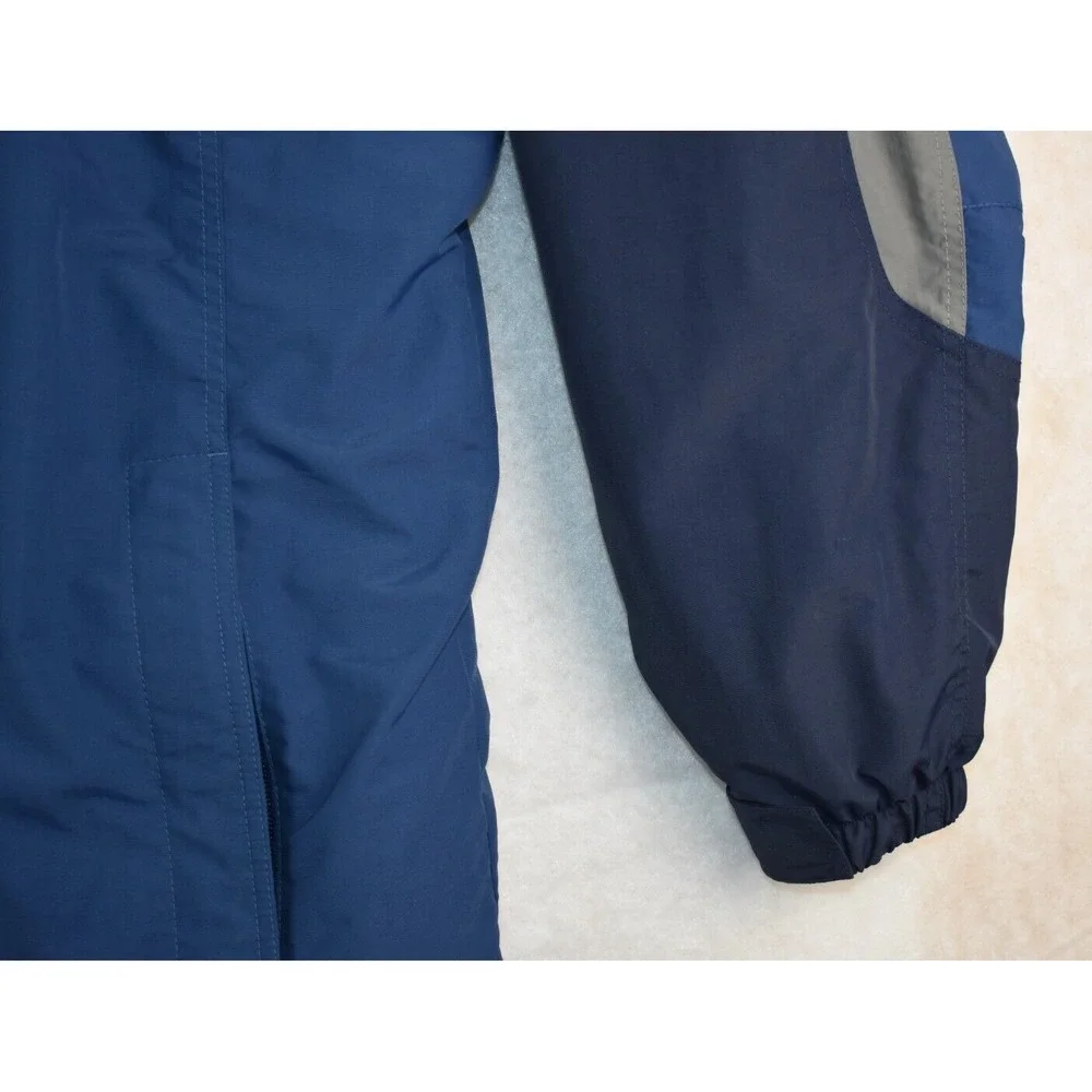 LL Bean 3 In 1 Men's Jacket Size LFull  Zip Blue Lined Fleece Heavyweight -Flaws